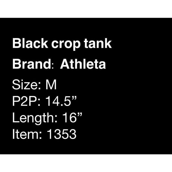 Athleta black crop top- size M - Picture 3 of 3